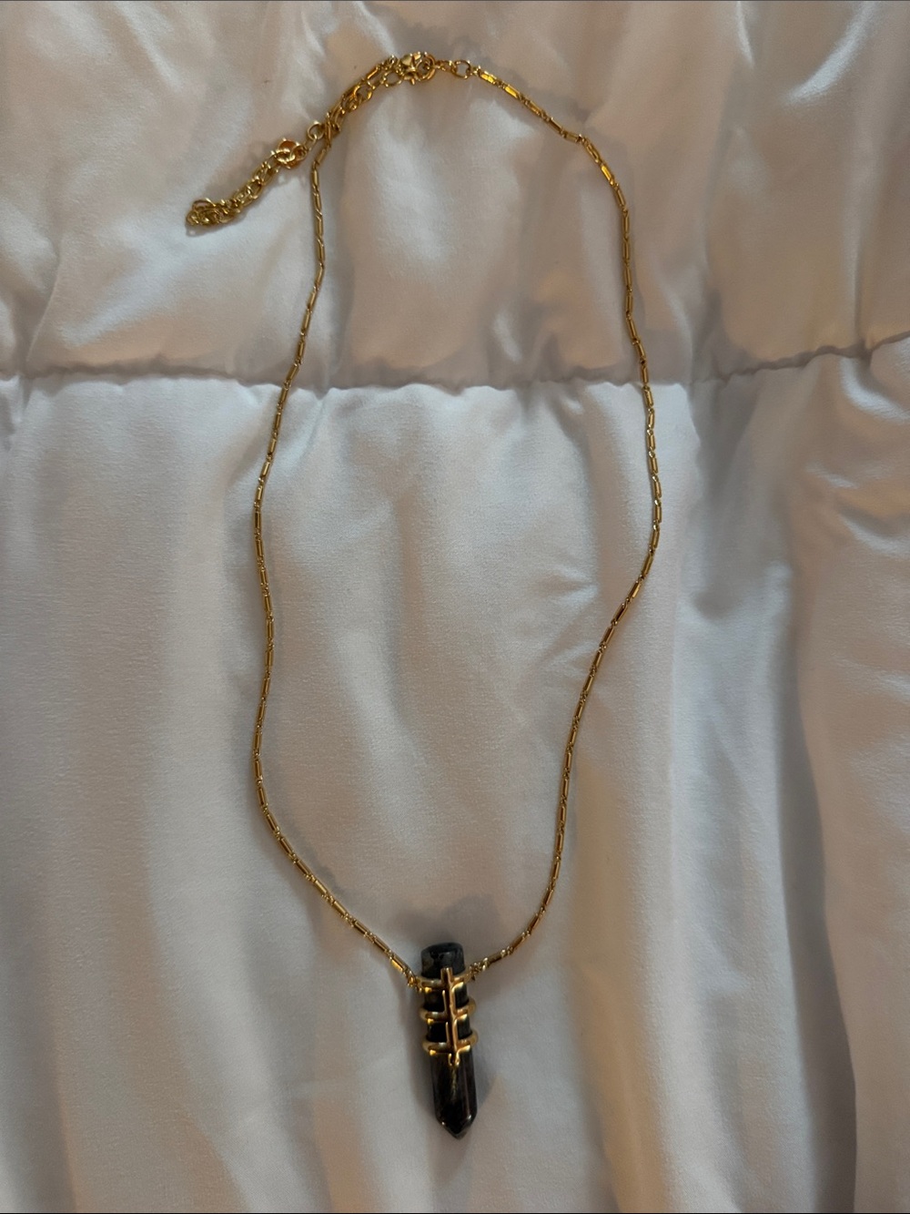 Stella & Dot Gold Chain Necklace with Black Pendant